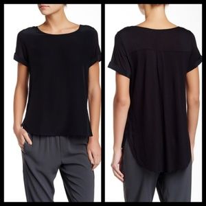 Vince Silk Mixed Media Short Sleeve XS